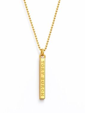 ✨ Tory Burch Gold Tone Bar Pendant Necklace ✨